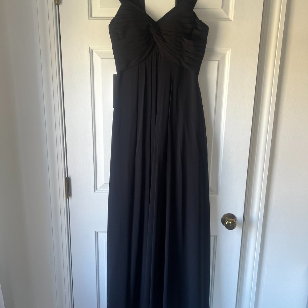 black bridesmaid dress, maxi, Azazie